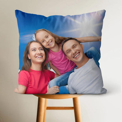 Custom Family Photo Throw Pillow