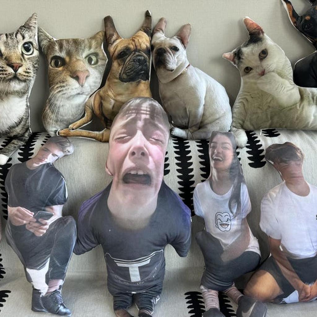 Custom Human And Pet Photo Pillows