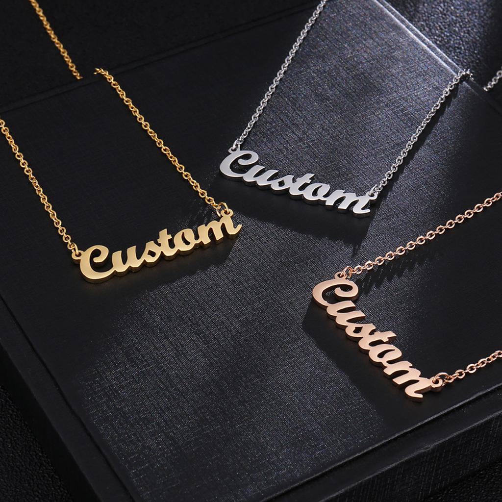 Custom Name Necklaces in Gold Silver and Rose Gold