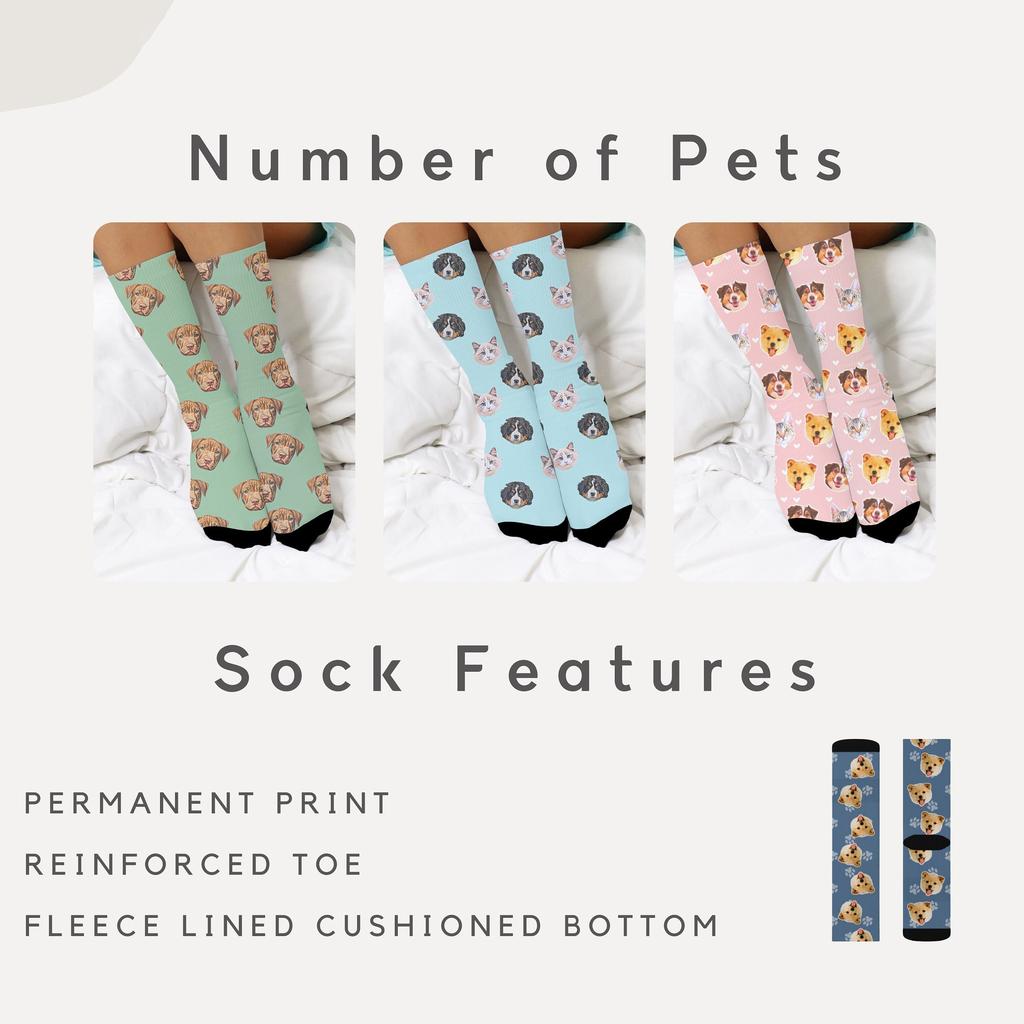 Custom Pet Photo Socks Features and Options
