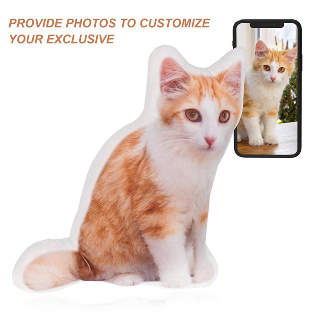 Custom Pet Pillow Cat Plush Lookalike Orange Tabby