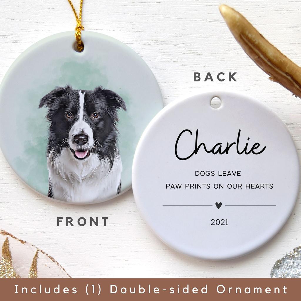 Custom Pet Remembrance Christmas Ornament Double Sided