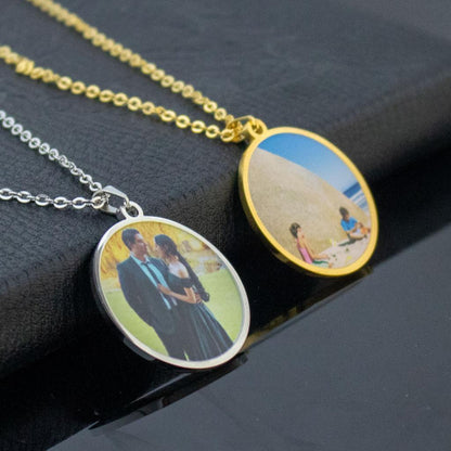 Custom Photo Necklaces Gold and Silver