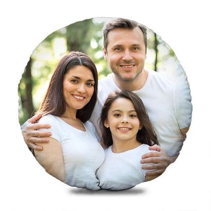 Custom Round Family Photo Pillow