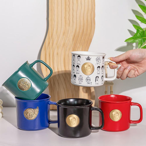 Customizable Ceramic Mugs Emblem Design