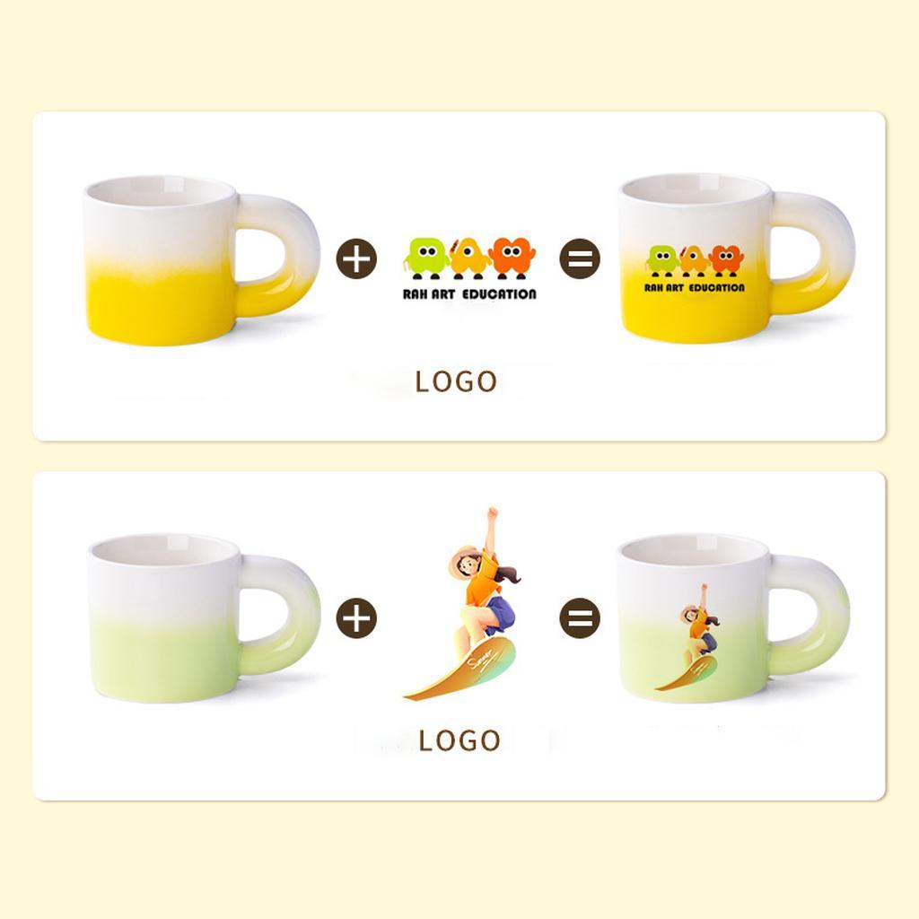 Customizable Gradient Ceramic Mug Logo Examples