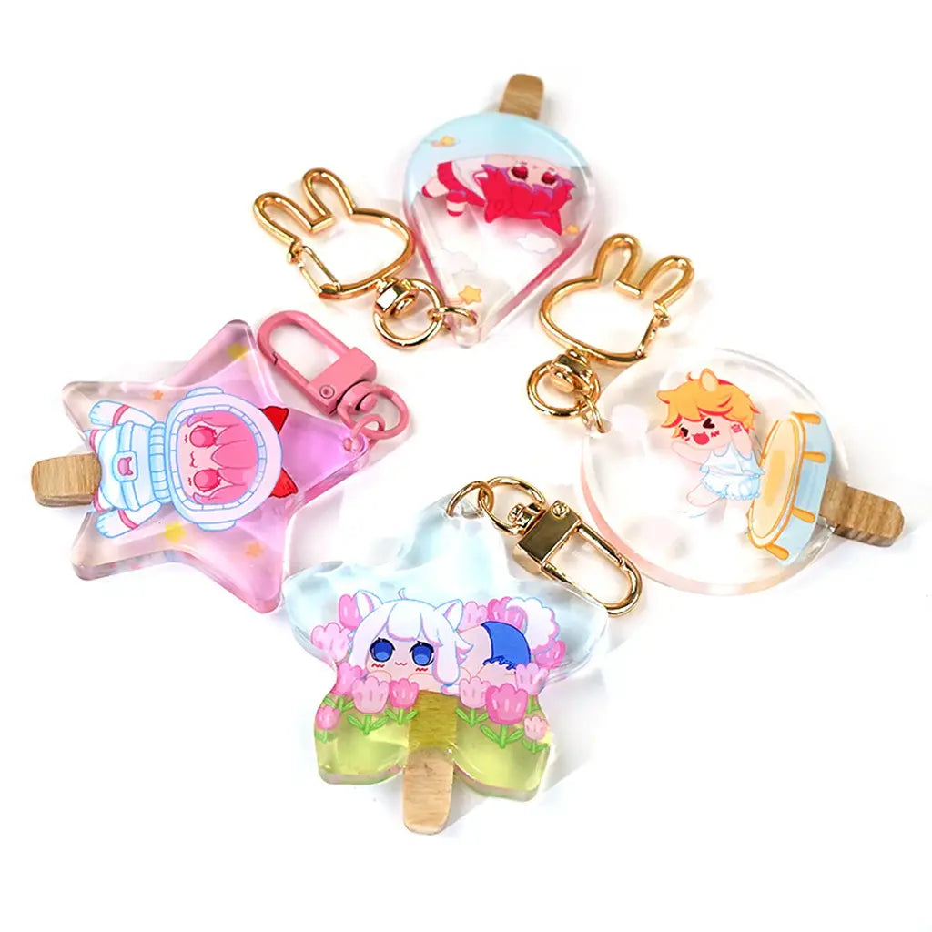 Cute Character Popsicle Acrylic Keychain Collection