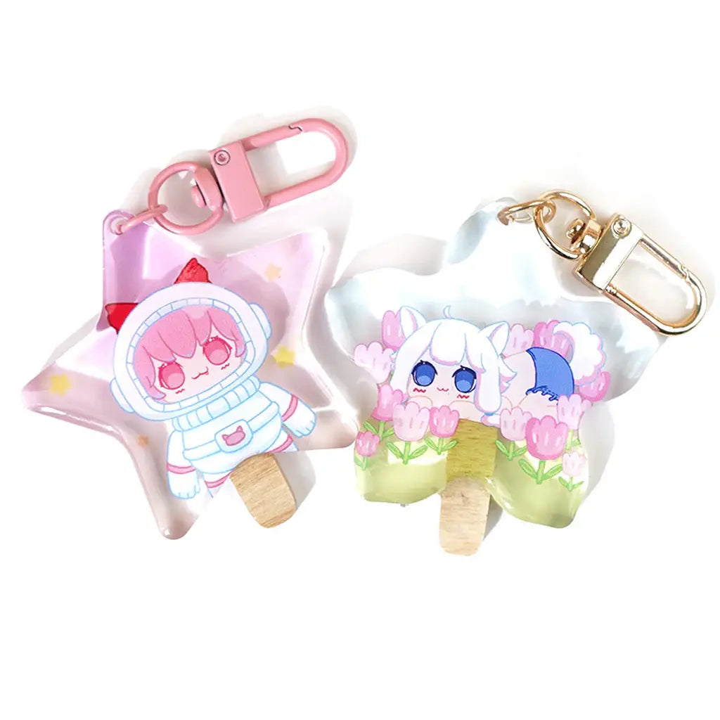 Cute Character Popsicle Acrylic Keychain Examples