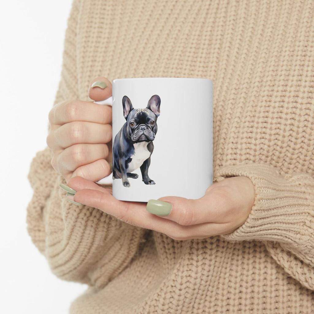 French Bulldog Coffee Mug Held By Person