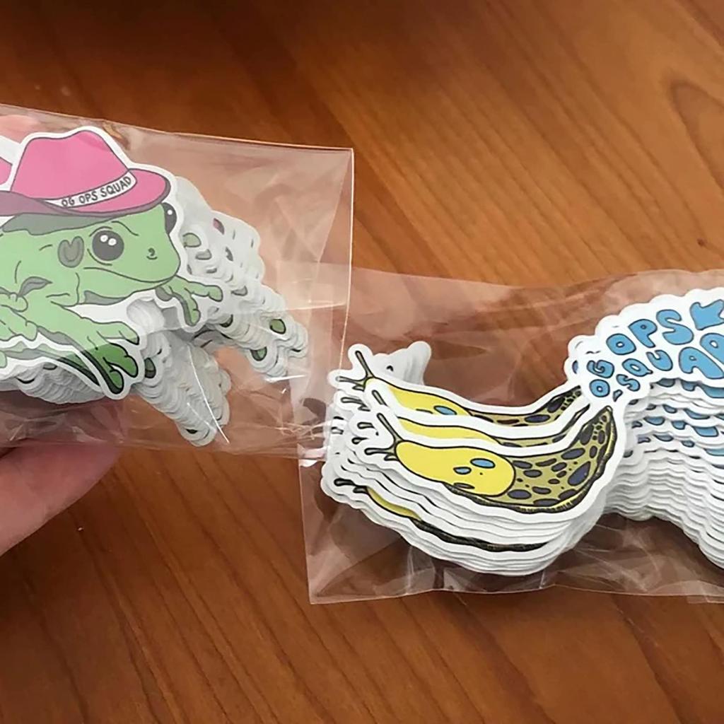 Frog and Banana Slug Sticker Packs