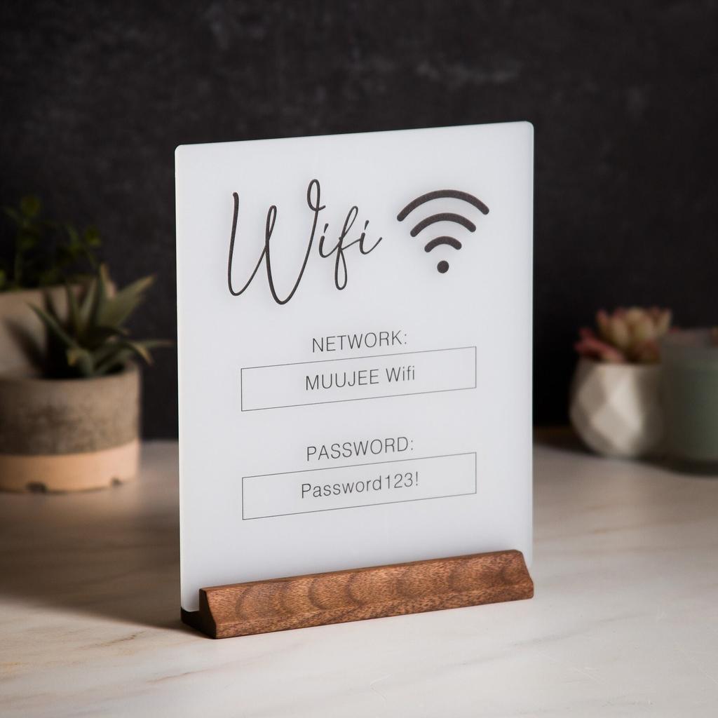 Frosted Acrylic WiFi Password Sign