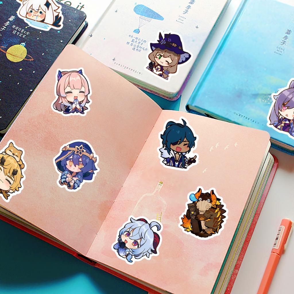 Genshin Impact Anime Character Stickers Notebook