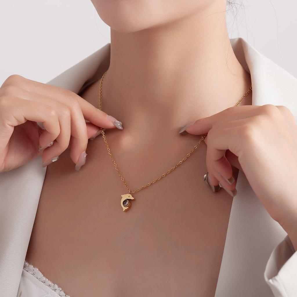 Gold Dolphin Necklace Personalized Jewelry Design
