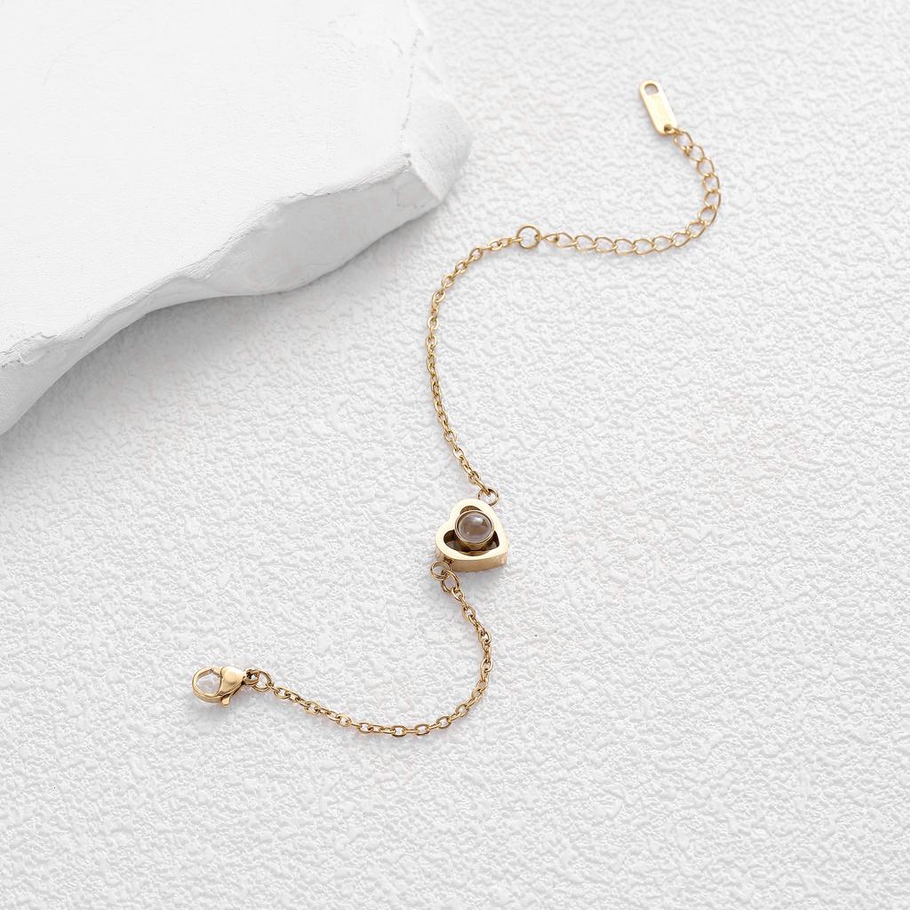 Gold Heart Photo Bracelet Personalized Jewelry Design