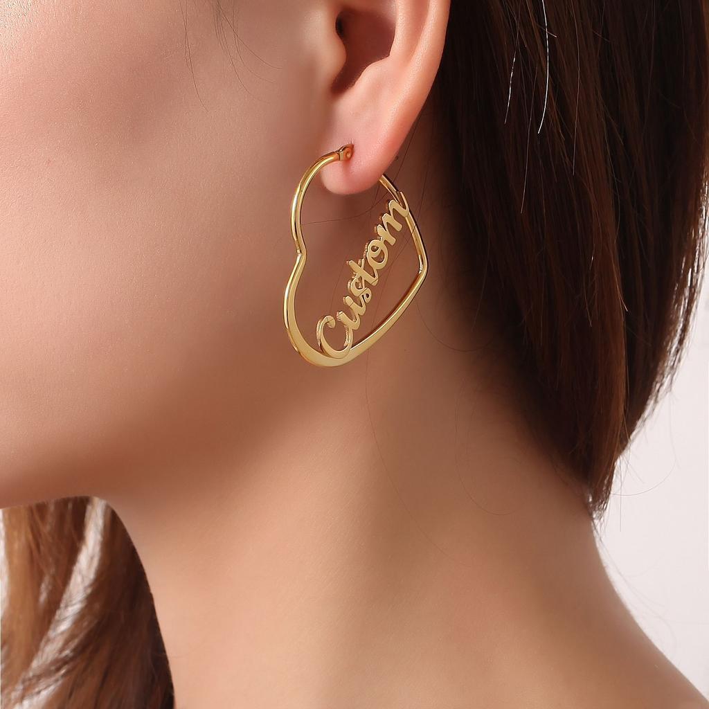 Gold Heart Shaped Custom Text Earrings Design.jpg