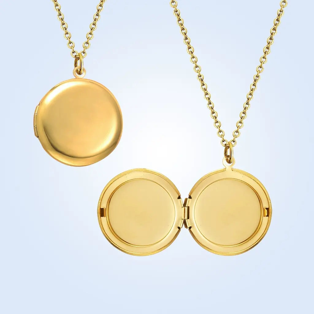 Gold Locket Necklace Closed and Open View_1
