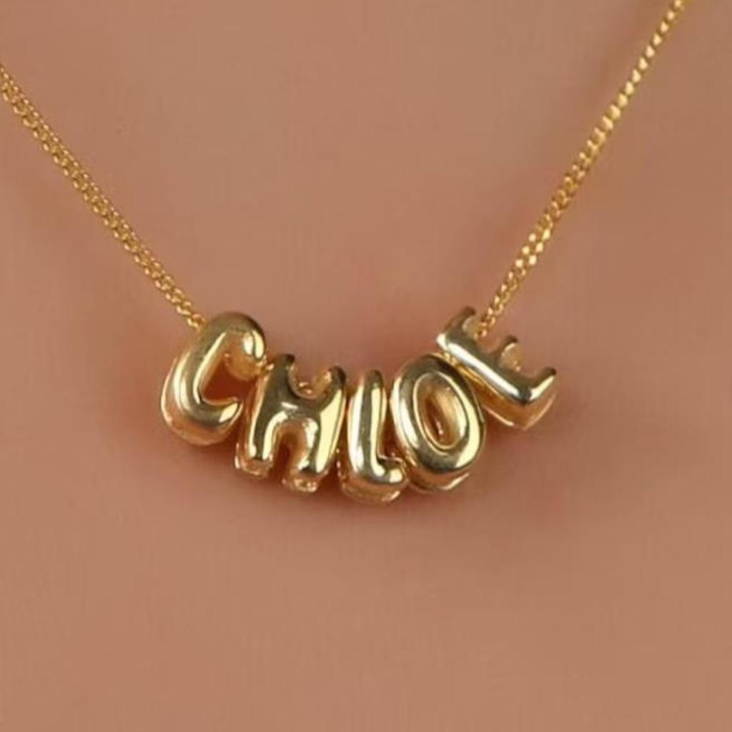 Gold Personalized Name Necklace CHLOE on Skin Tone