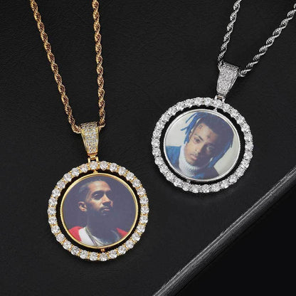 Gold and Silver Photo Engraved Necklaces with Diamonds.jpg