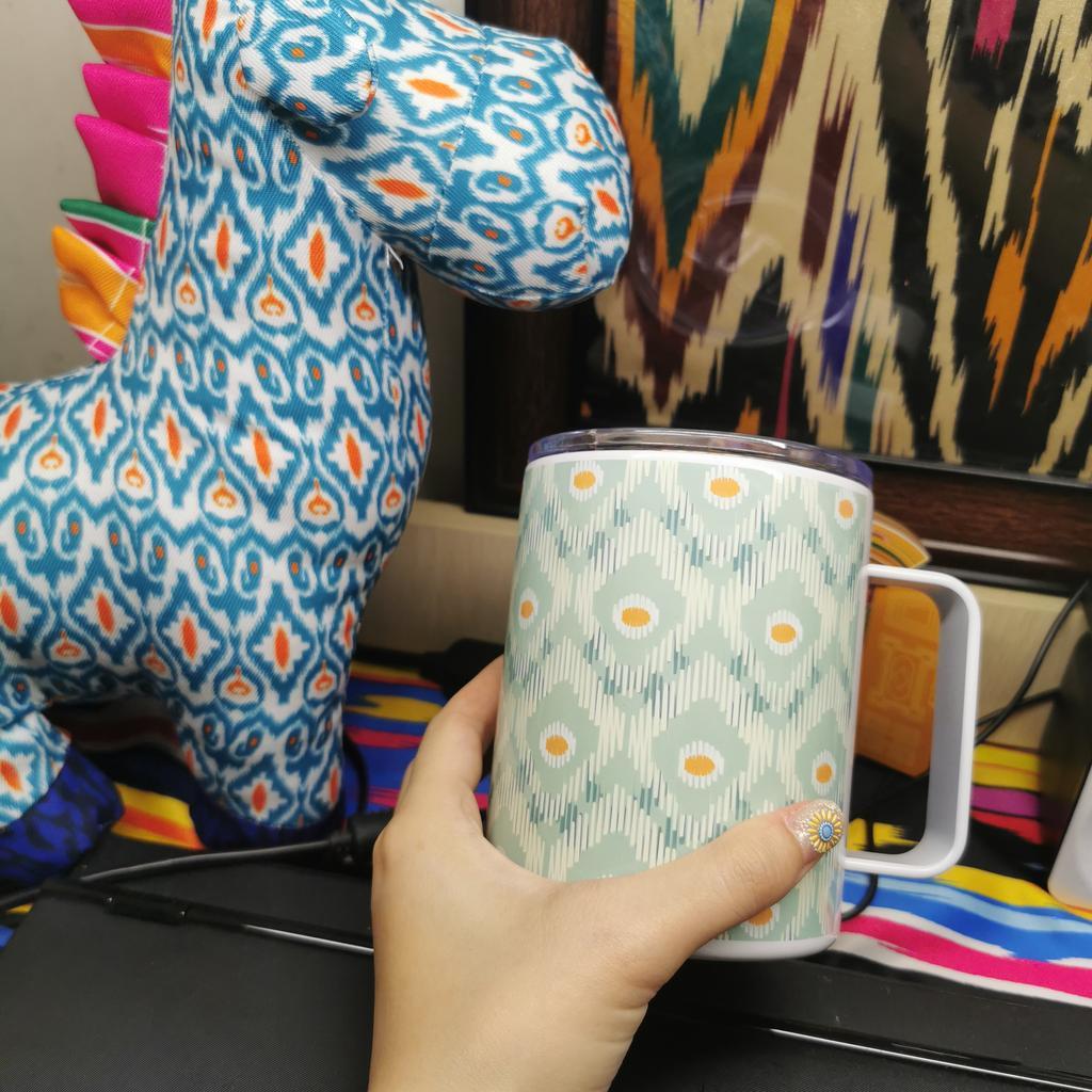 Green Ikat Pattern Custom Mug iMade4u