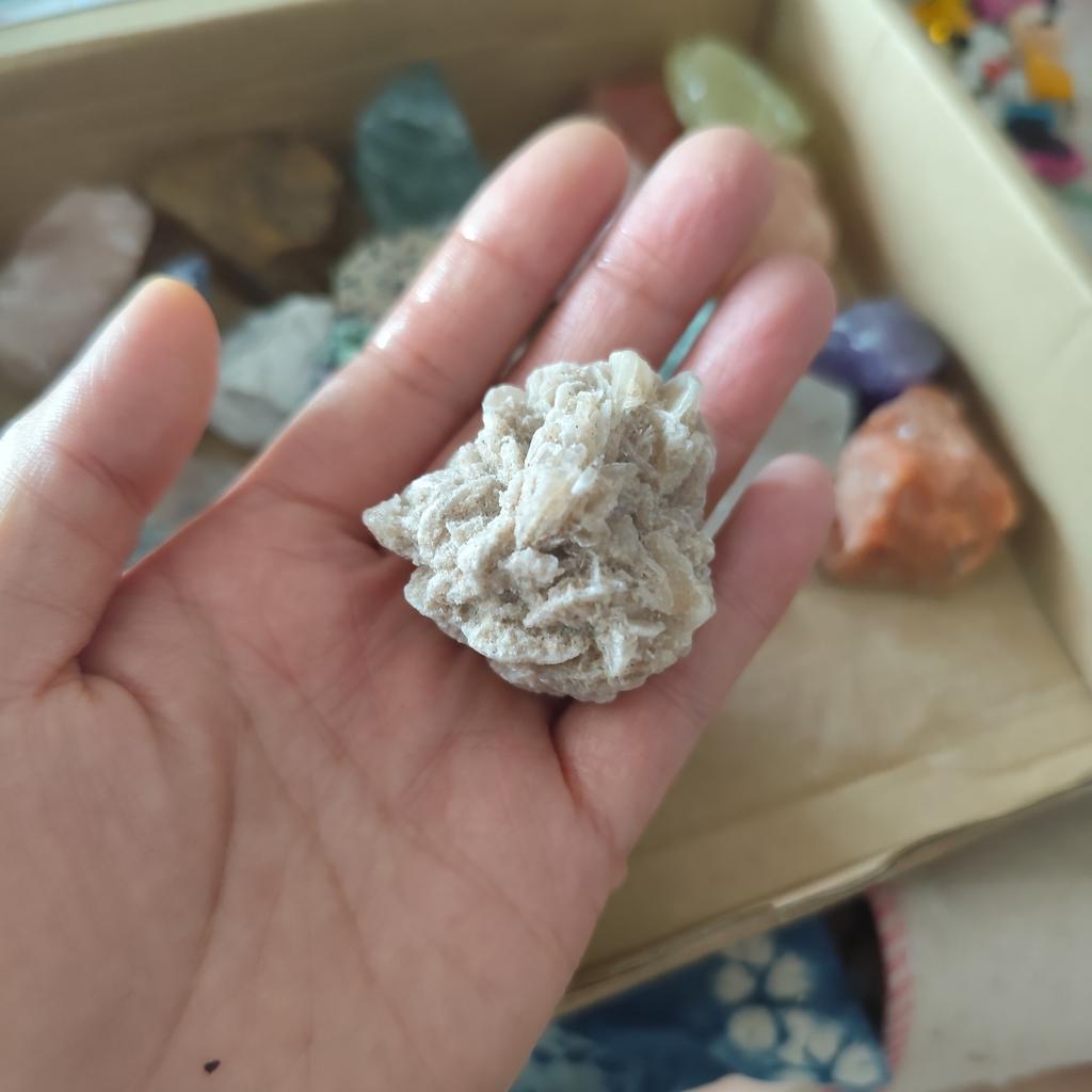 Hand Holding Desert Rose Crystal