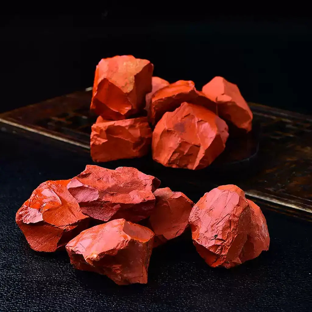 Natural Red Jasper Rough Stone Display