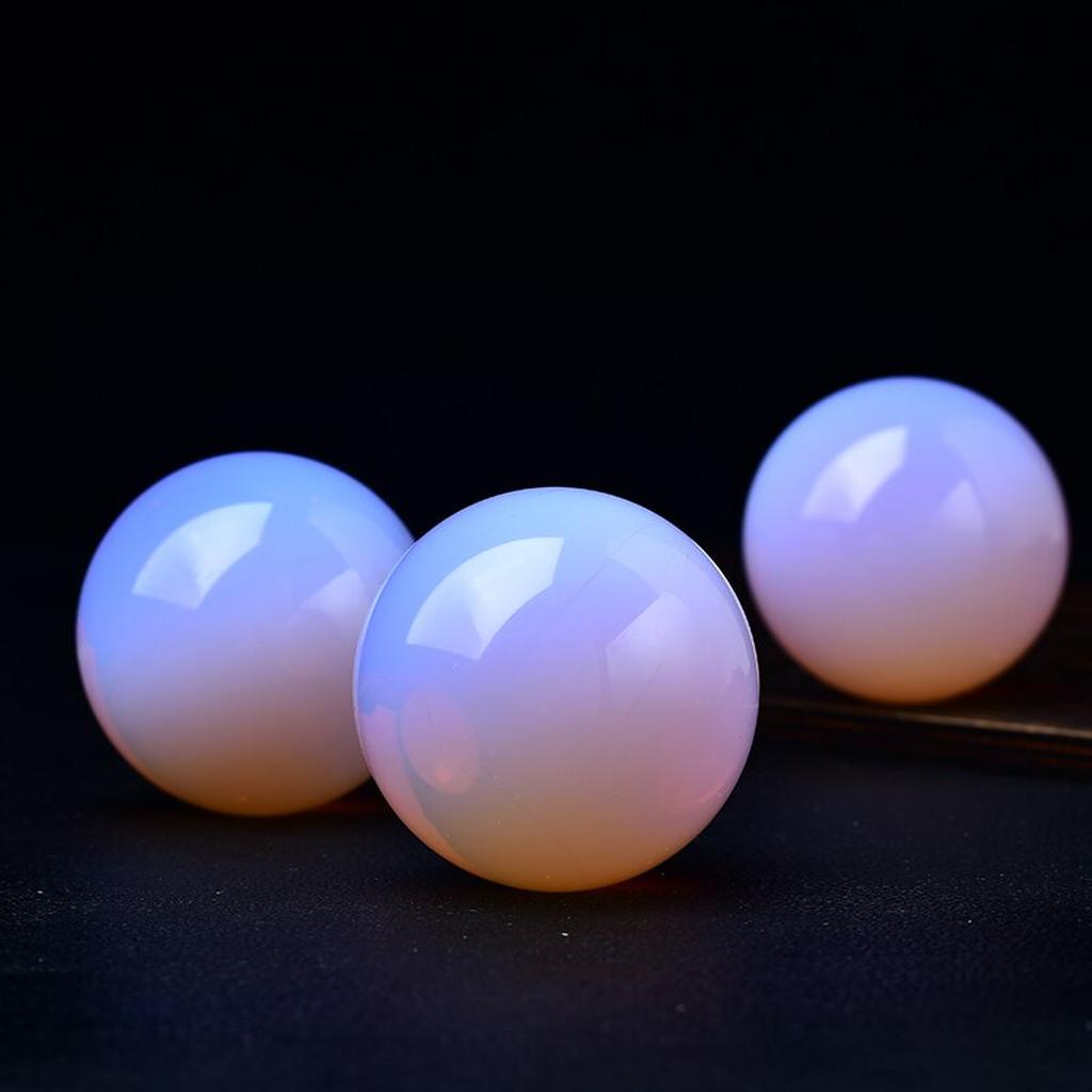 Opalite Crystal Spheres Black Background
