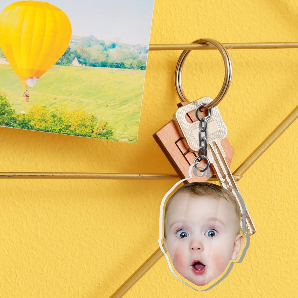 Personalized Baby Face Photo Keychain