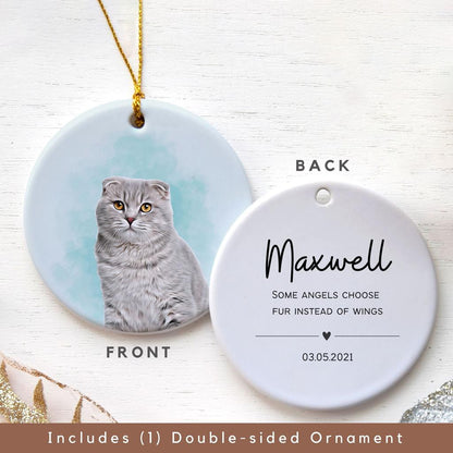 Personalized Cat Memorial Ornament With Angel Quote