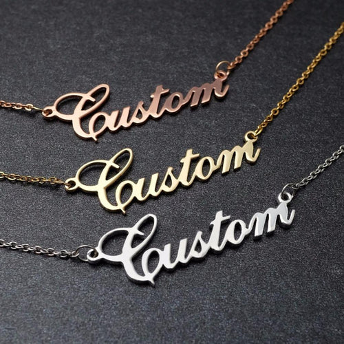 Personalized Cursive Name Necklace Set