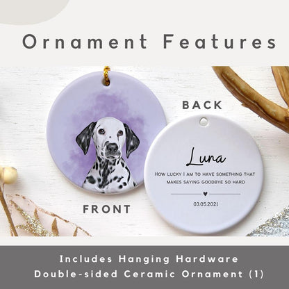 Personalized Dog Memorial Christmas Ornament Double Sided