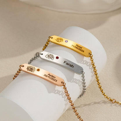 Personalized Engraved Bracelets with Names and Dates_1