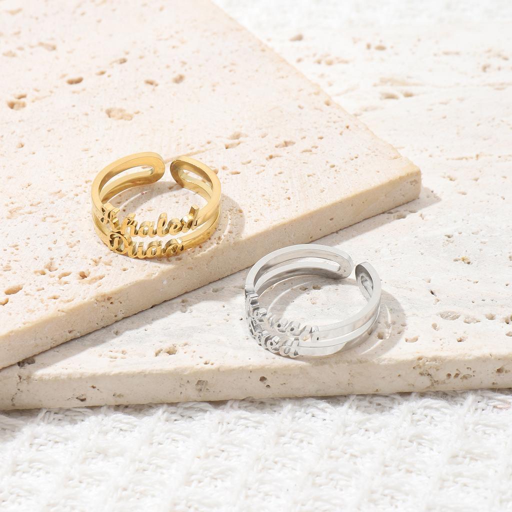 Personalized Engraved Name Rings Gold Silver Design
