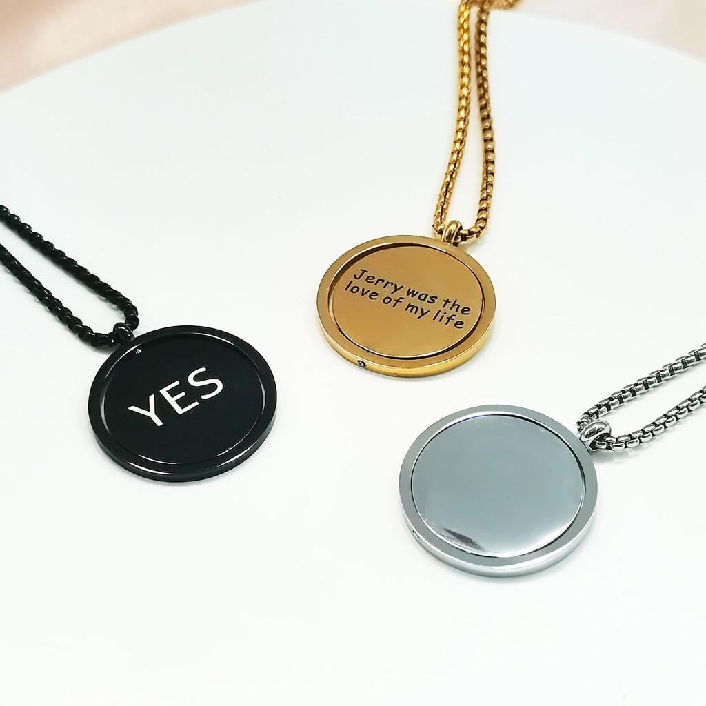 Personalized Engraved Necklaces Trio Design onlytext