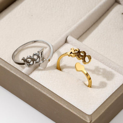Personalized Engraved Year Rings Silver and Gold