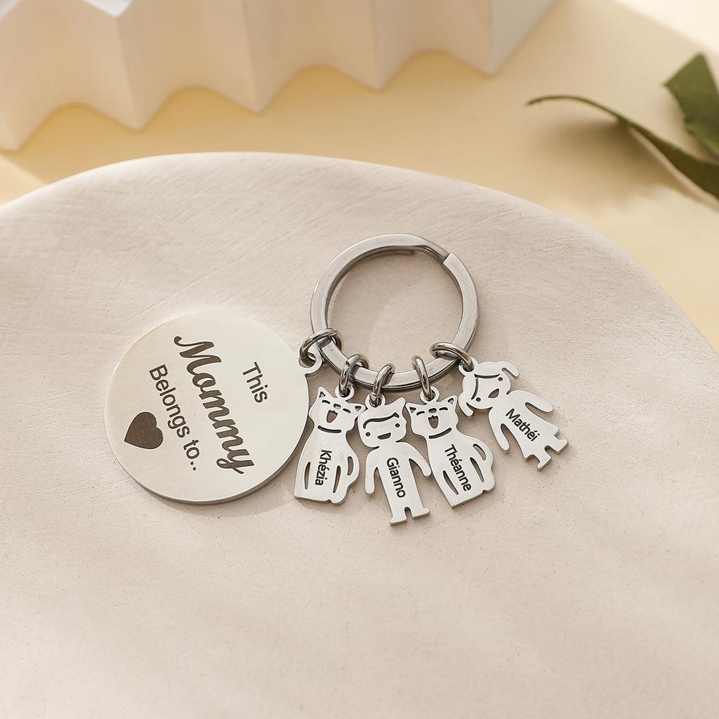 Personalized Family Keychain Mommy Belongs To Kids