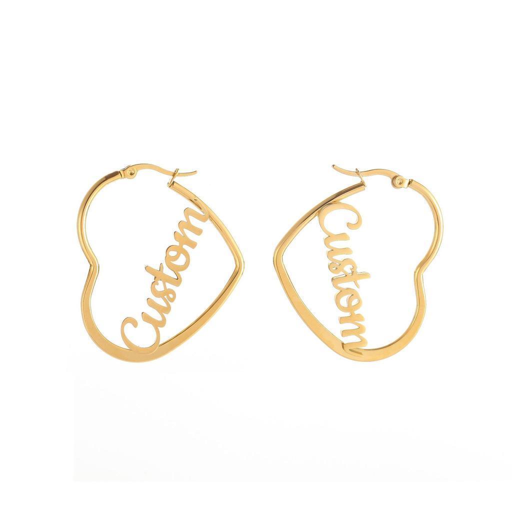 Personalized Gold Heart Earrings Custom Engraved Text.jpg
