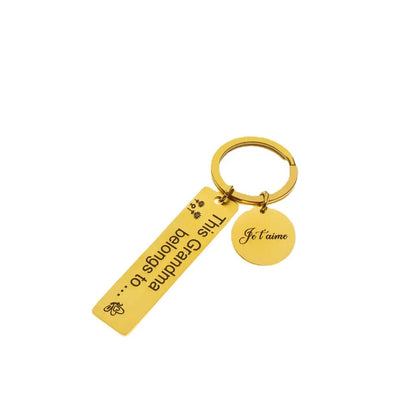 Personalized Gold Keychain This Belongs To Je Taime