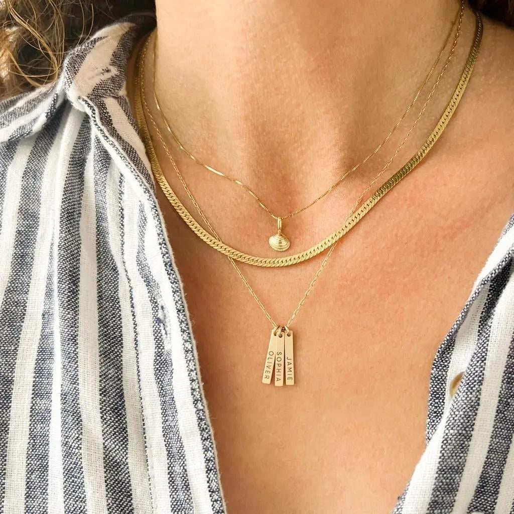 Personalized Gold Name Necklaces Layered Jewelry Set