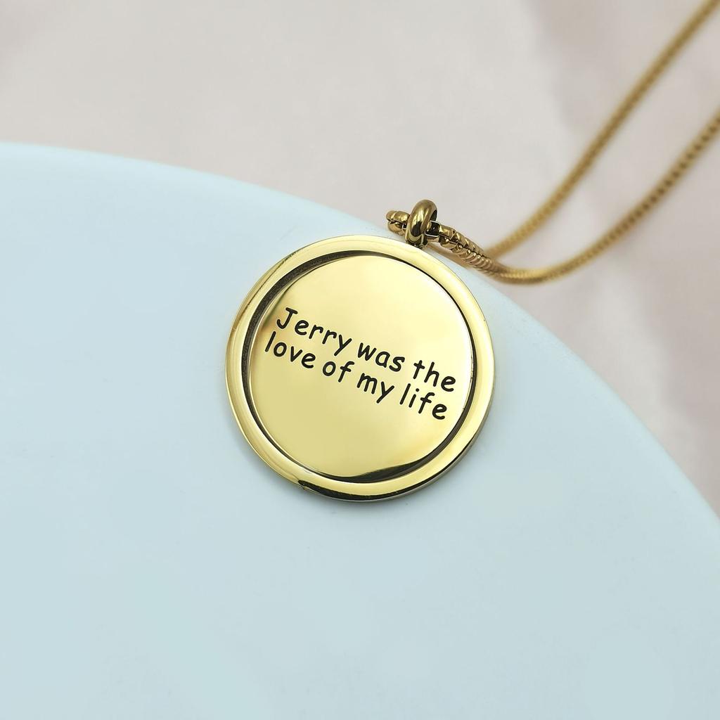 Personalized Gold Necklace Engraved Text Jerry Love Life
