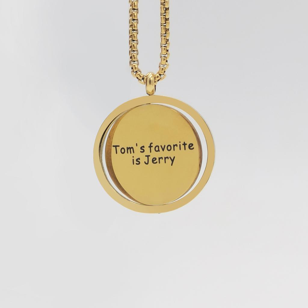 Personalized Gold Necklace Engraved Text onlytext