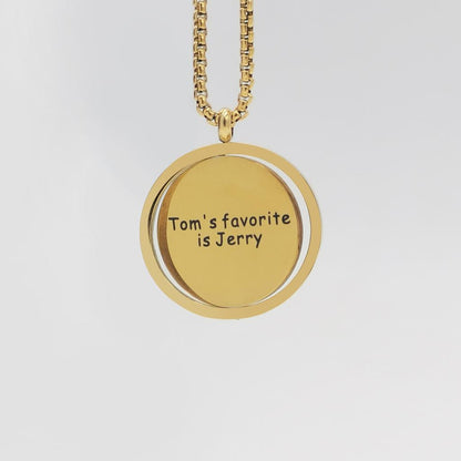 Personalized Gold Necklace Engraved Text onlytext