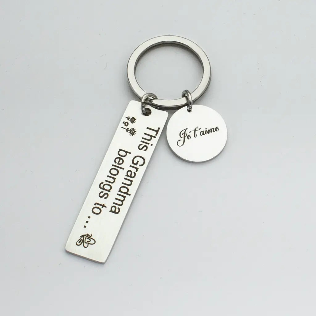 Personalized Grandma Keychain This Belongs To Je Taime