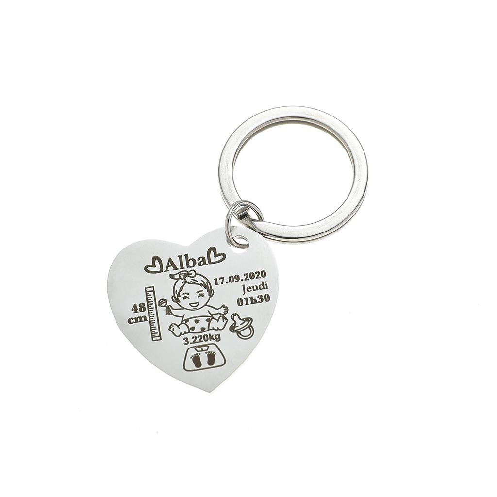 Personalized Heart Keychain Alba Birth Details Engraved.jpg