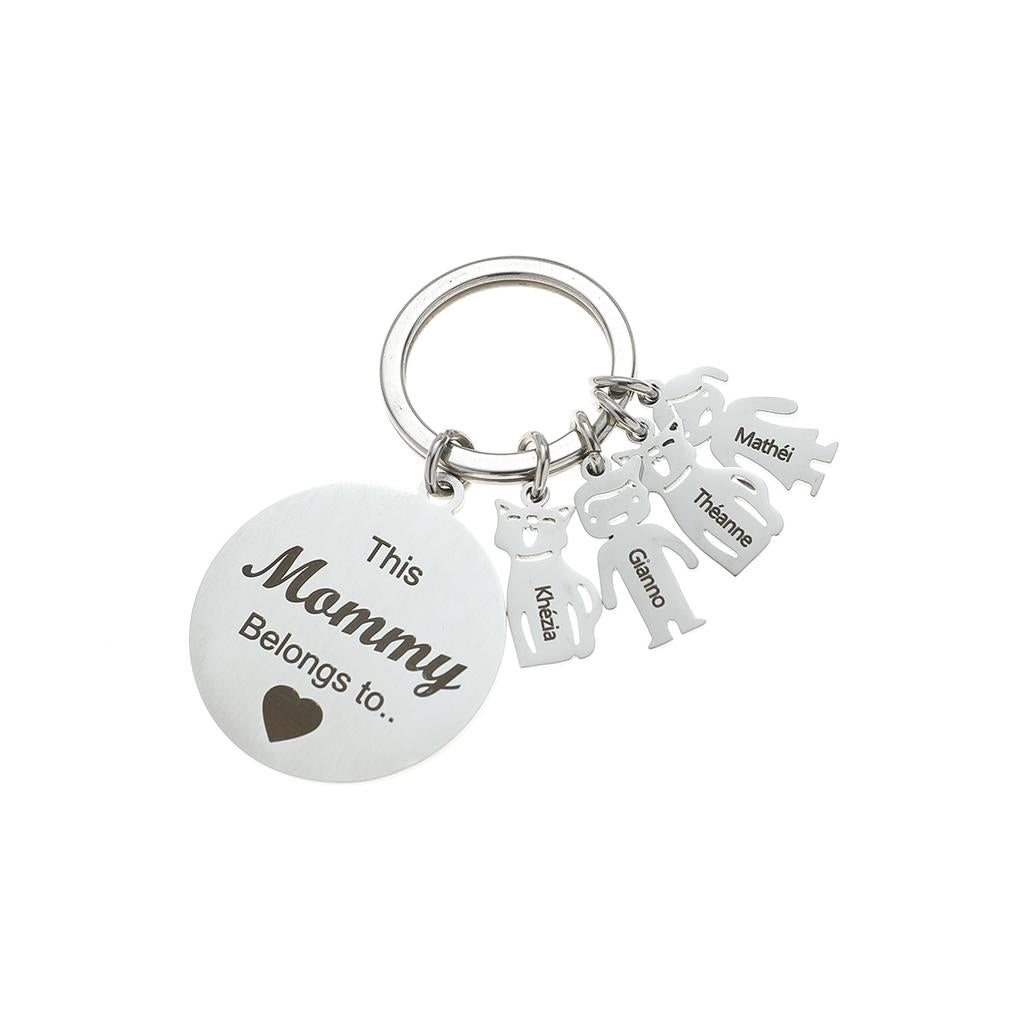 Personalized Keychain This Mommy Belongs to Family Design