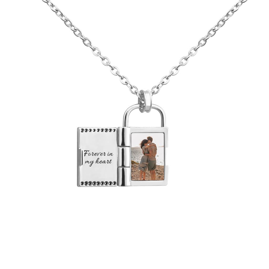 Personalized Locket Necklace with Photo and Text