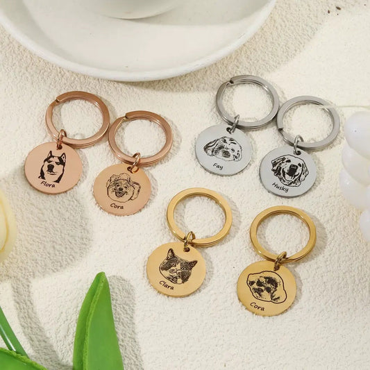 Personalized Pet Keychains with Engraved Names Cora Fay