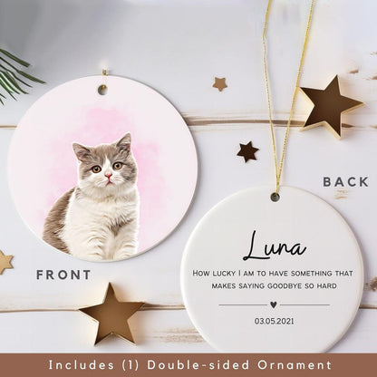 Personalized Pet Memorial Ornament Double Sided Ceramic