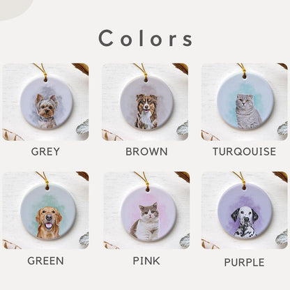 Personalized Pet Ornament Background Color Options Chart