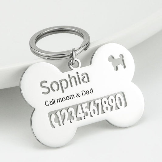 Personalized Pet Tag Sophia Call Mom and Dad 1234567890