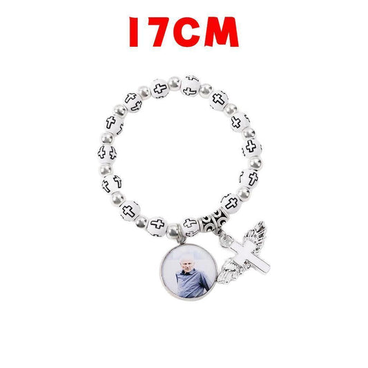 Personalized Photo Bracelet with Cross Charm 17CM